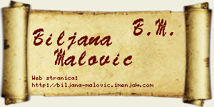 Biljana Malović vizit kartica